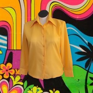 Vintage 70s Yellow Blouse
